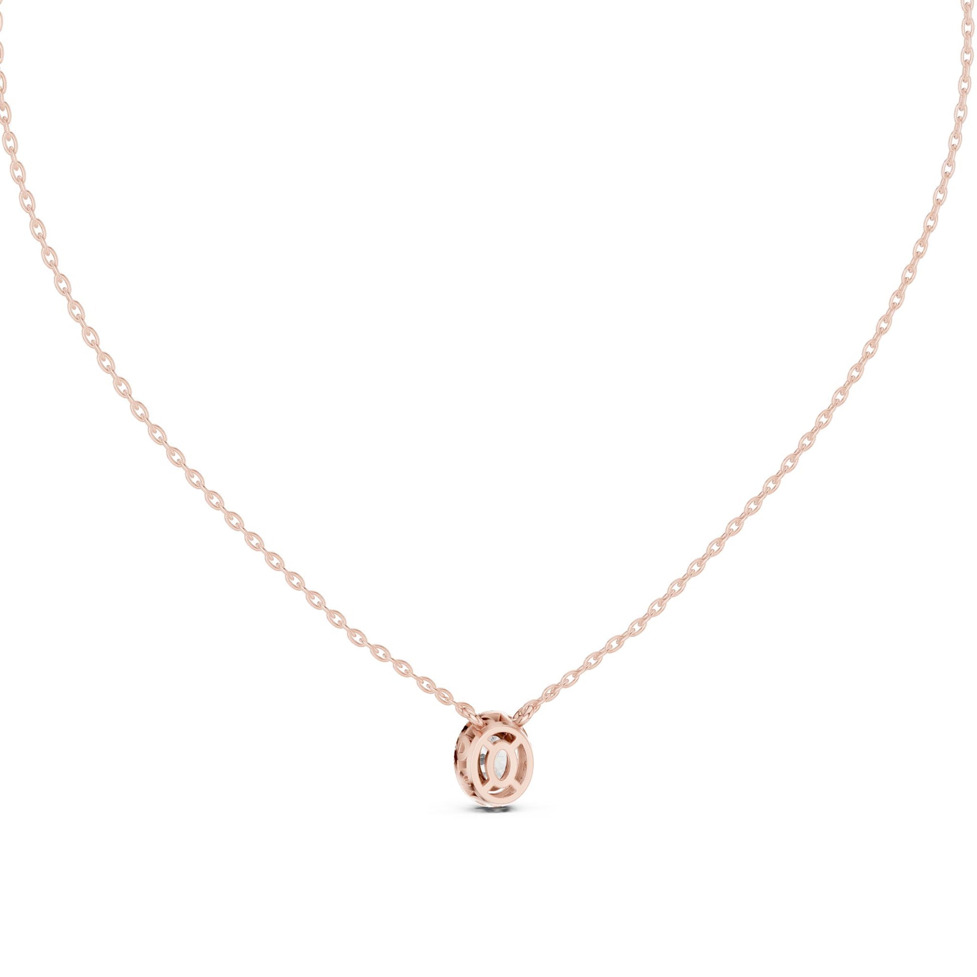 Oval Lab Grown Diamond Halo Pendant