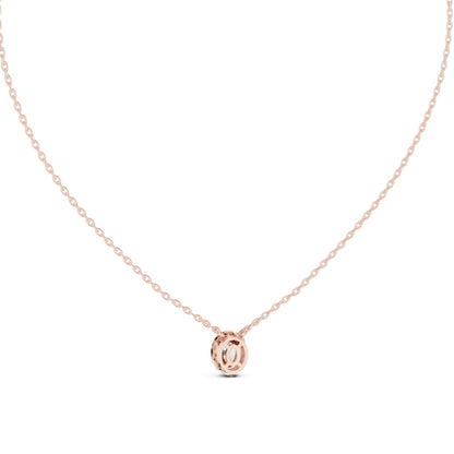 Oval Lab Grown Diamond Halo Pendant
