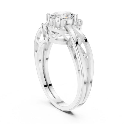 Oval Lab Grown Diamond Halo Engagement Ring