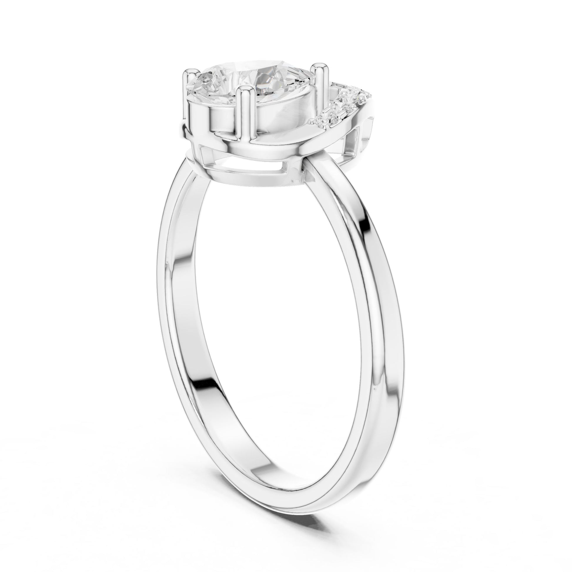 Oval Lab Grown Diamond Halo Engagement Ring