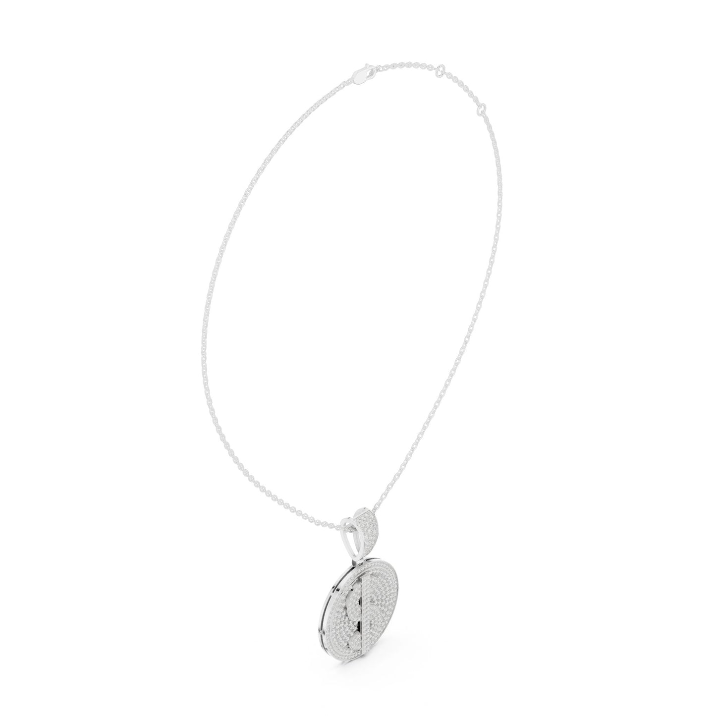 Oval Lab Grown Diamond Halo Pendant