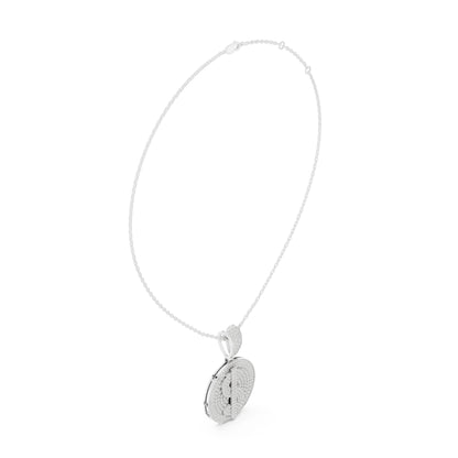 Oval Lab Grown Diamond Halo Pendant