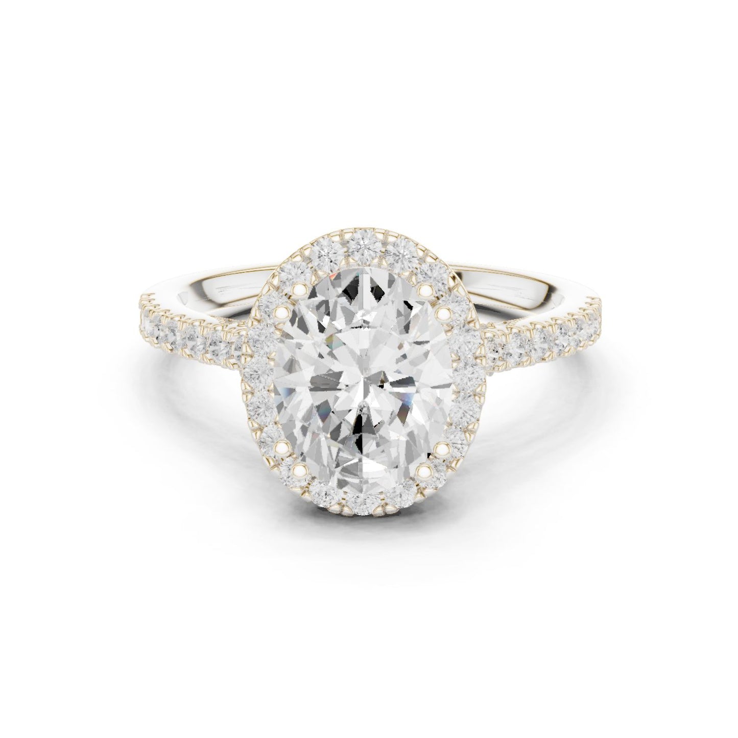 Oval Lab Grown Diamond Halo Engagement Ring