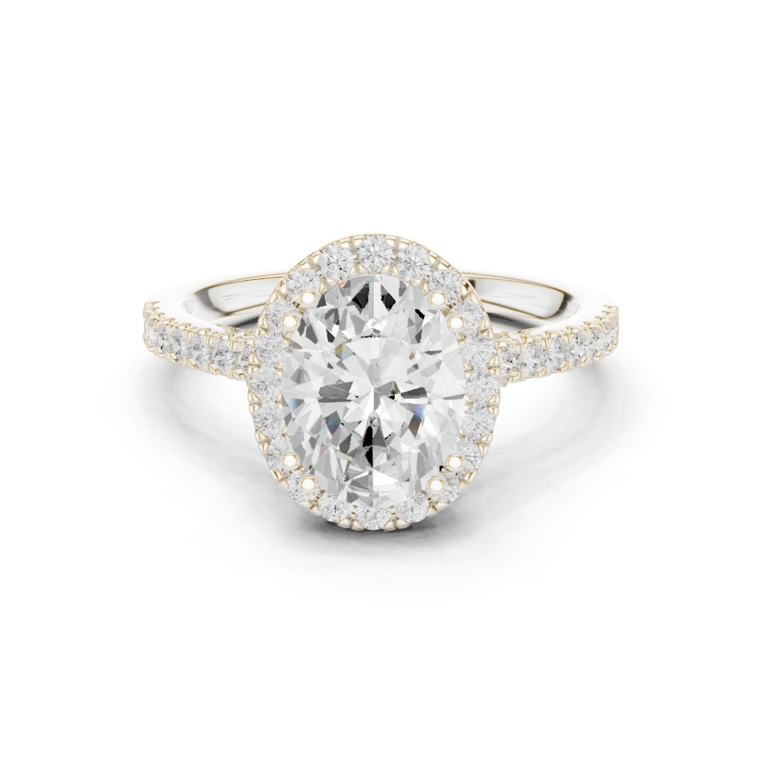 Oval Lab Grown Diamond Halo Engagement Ring