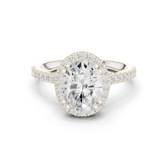 Oval Lab Grown Diamond Halo Engagement Ring