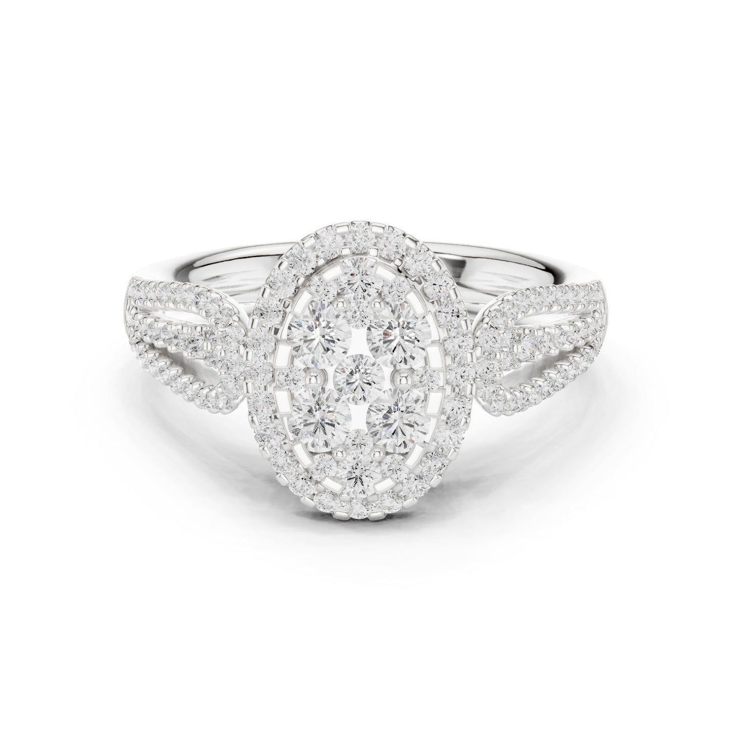 Oval Lab Grown Diamond Halo Engagement Ring
