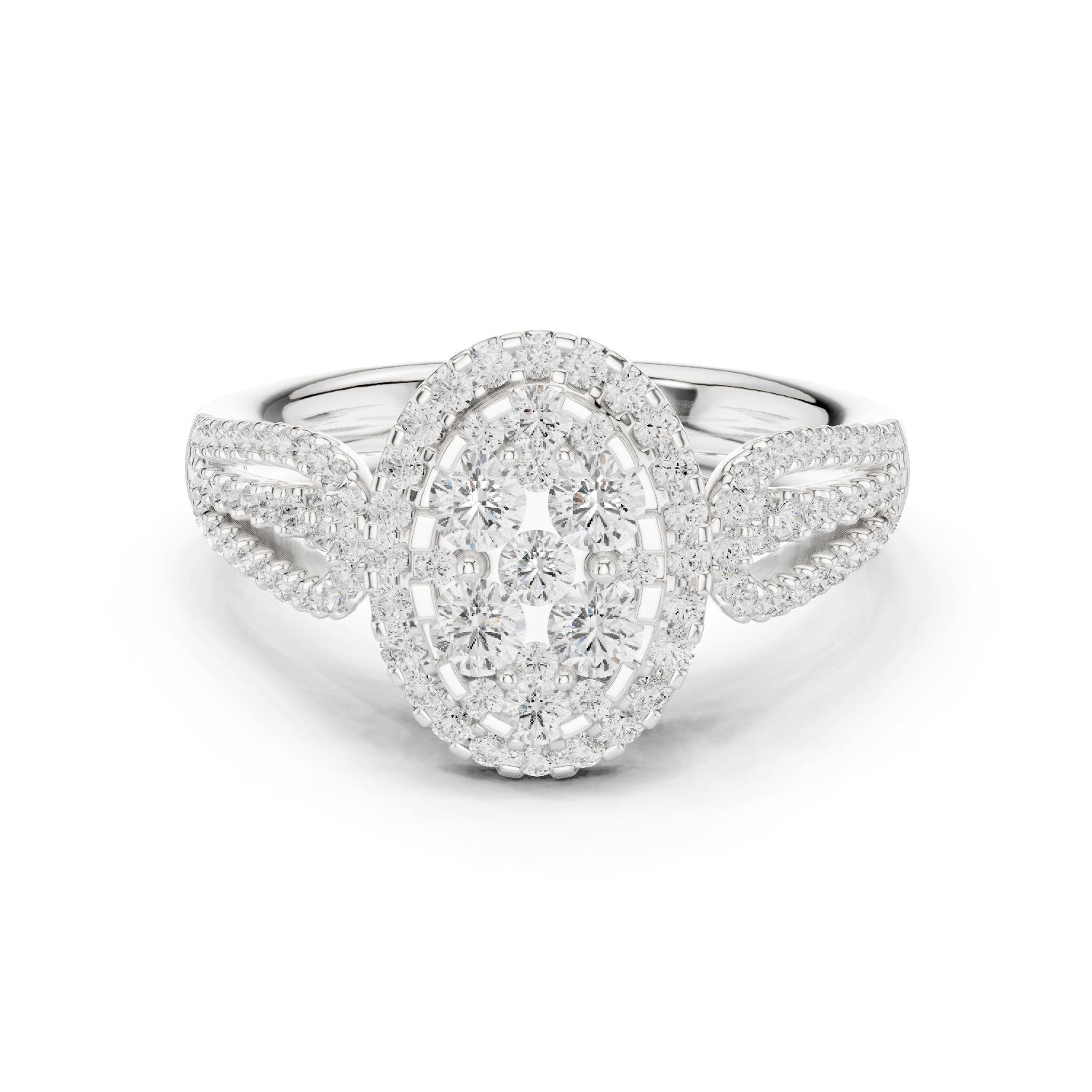 Oval Lab Grown Diamond Halo Engagement Ring