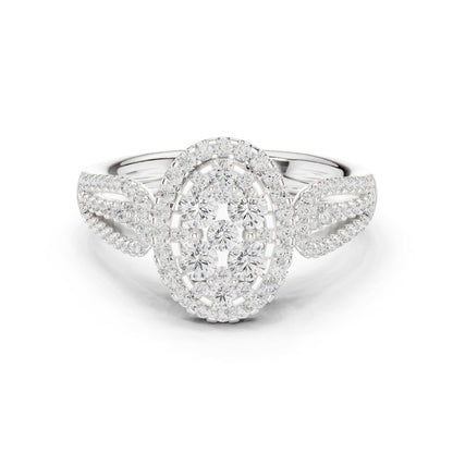 Oval Lab Grown Diamond Halo Engagement Ring