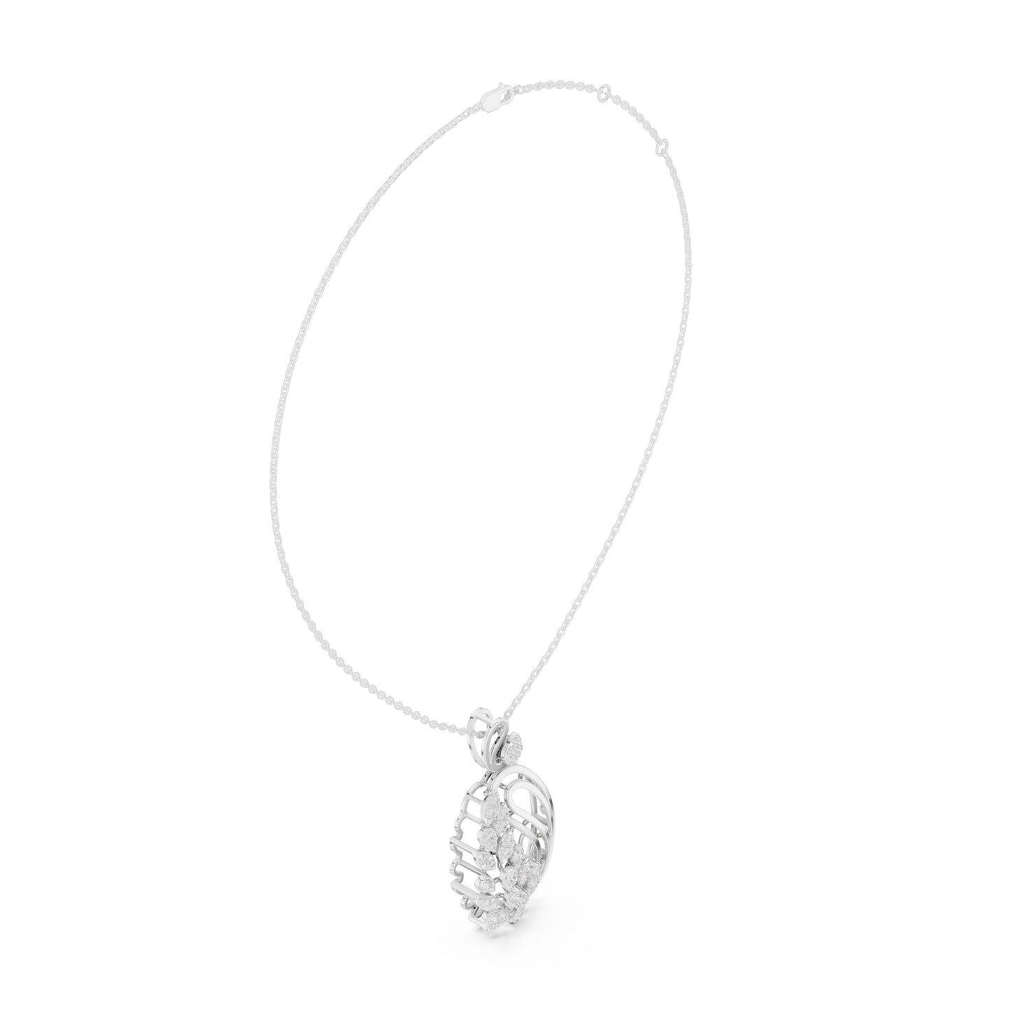 Oval Lab Grown Diamond Halo Pendant