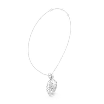 Oval Lab Grown Diamond Halo Pendant