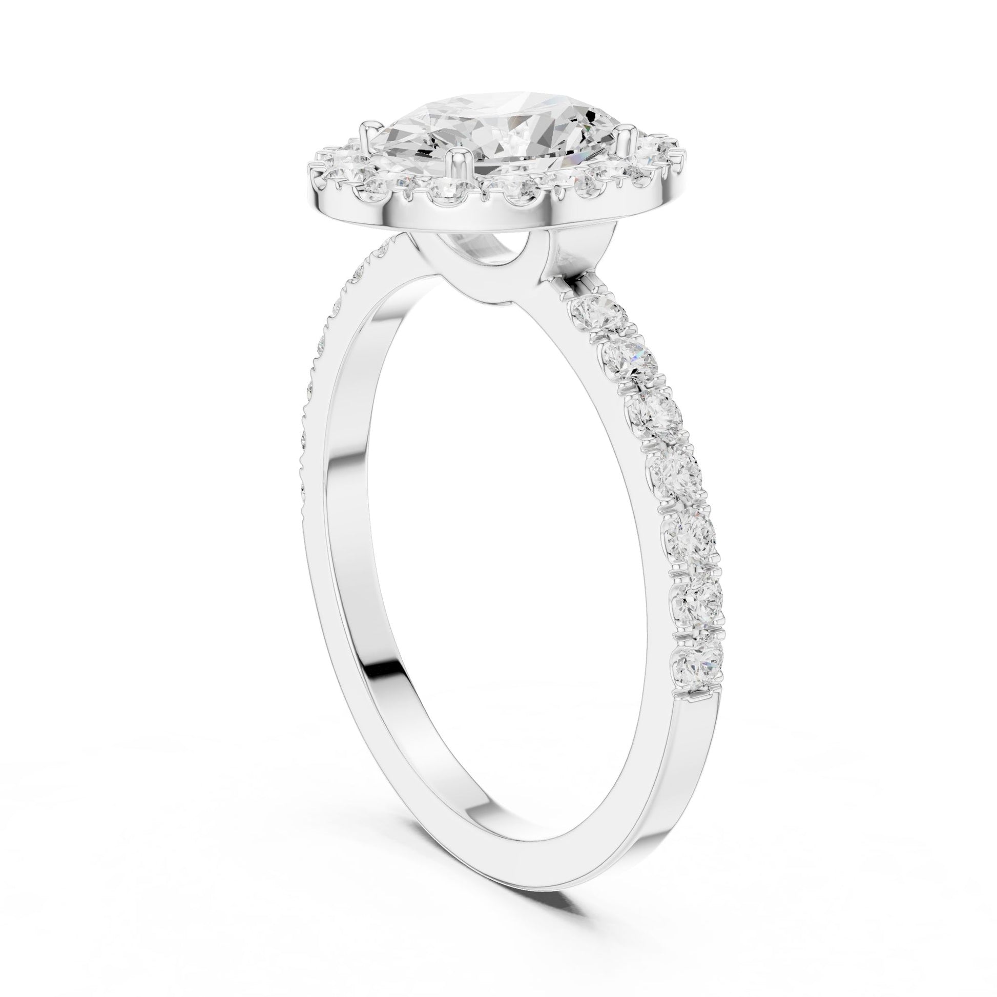 Oval Lab Grown Diamond Halo Engagement Ring