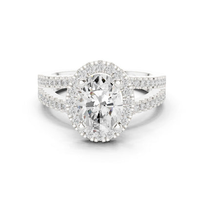 Oval Lab Grown Diamond Halo Engagement Ring