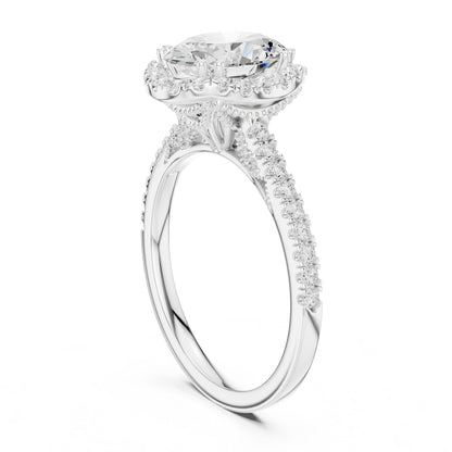 Oval Lab Grown Diamond Halo Engagement Ring
