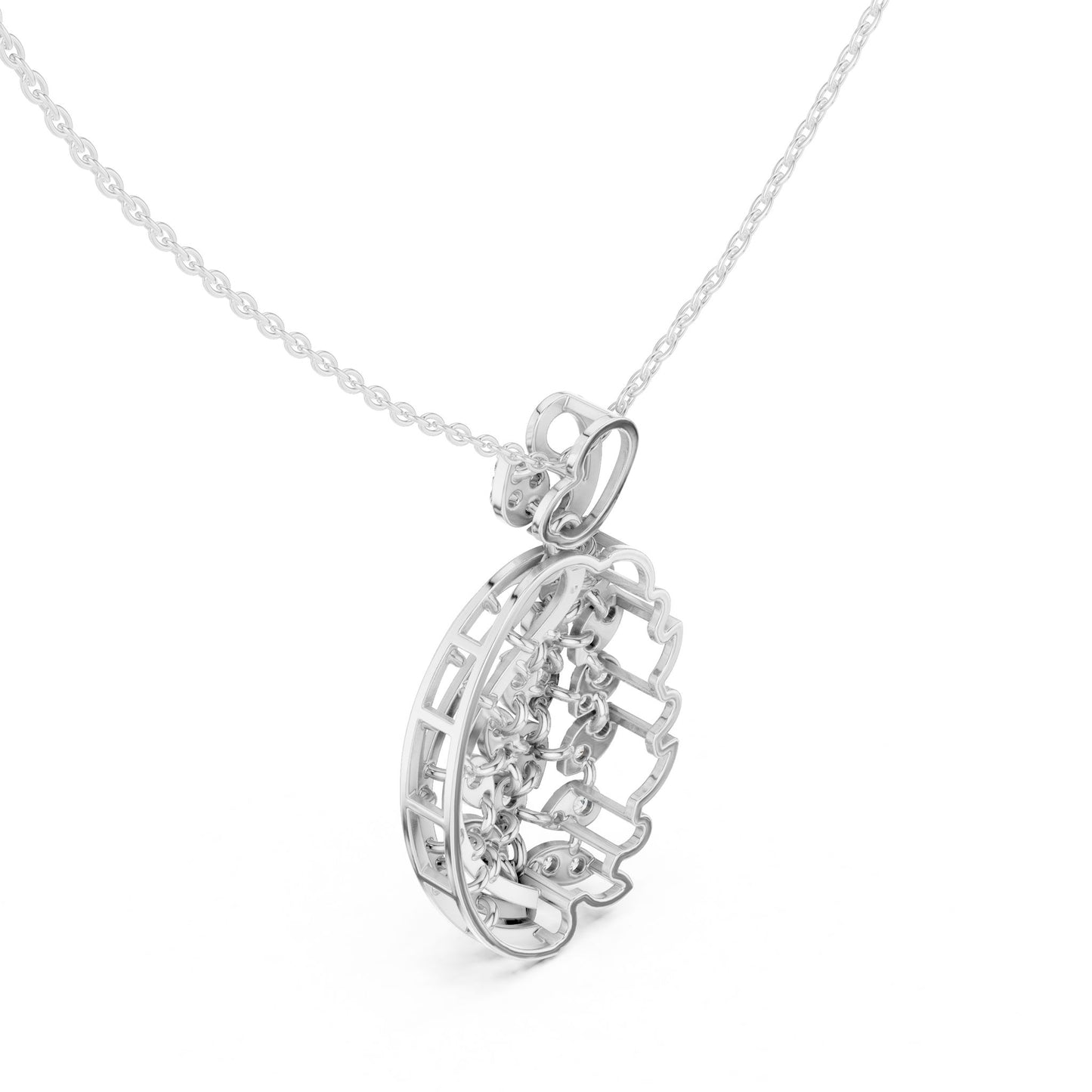 Oval Lab Grown Diamond Halo Pendant