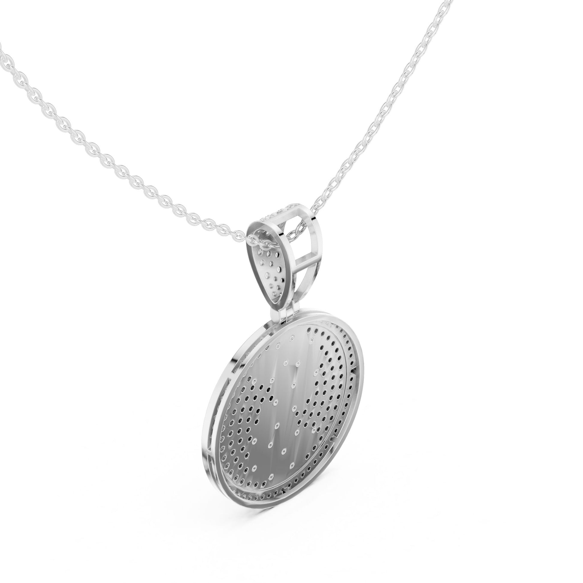 Oval Lab Grown Diamond Halo Pendant