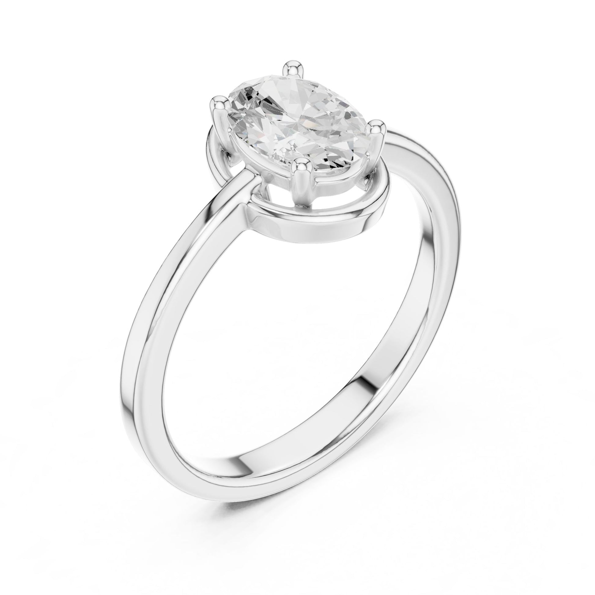 Oval Lab Grown Diamond Halo Engagement Ring