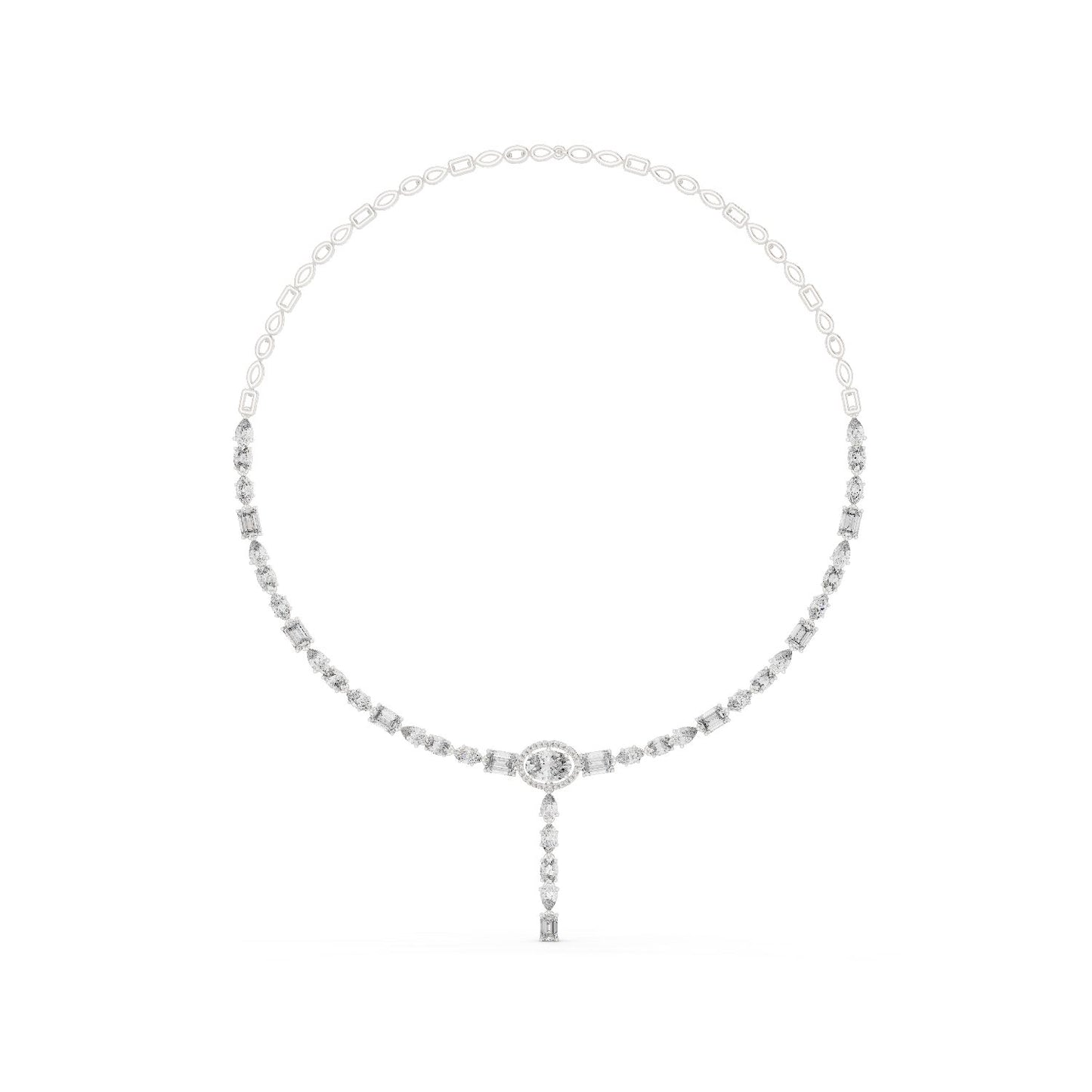 Oval Lab Grown Diamond Halo Pendant