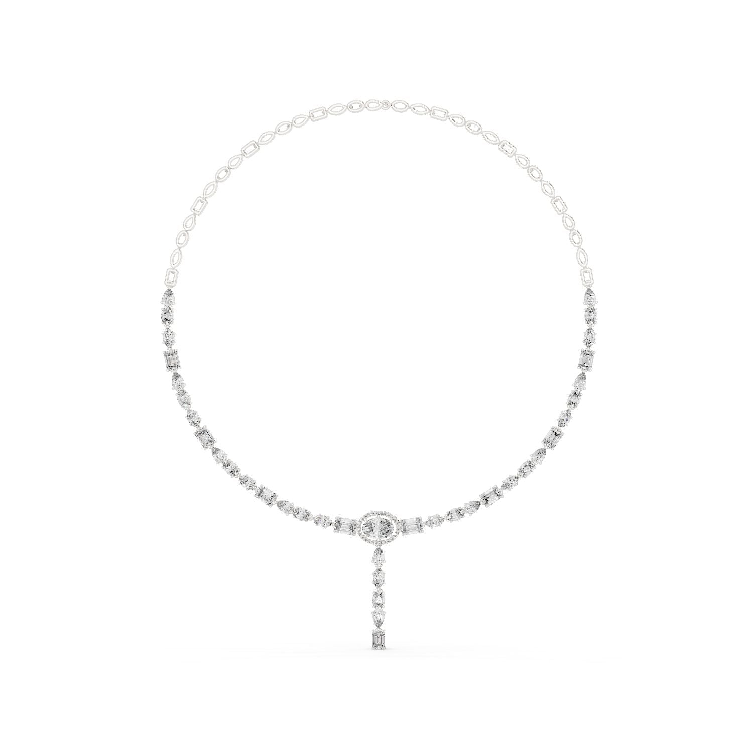 Oval Lab Grown Diamond Halo Pendant