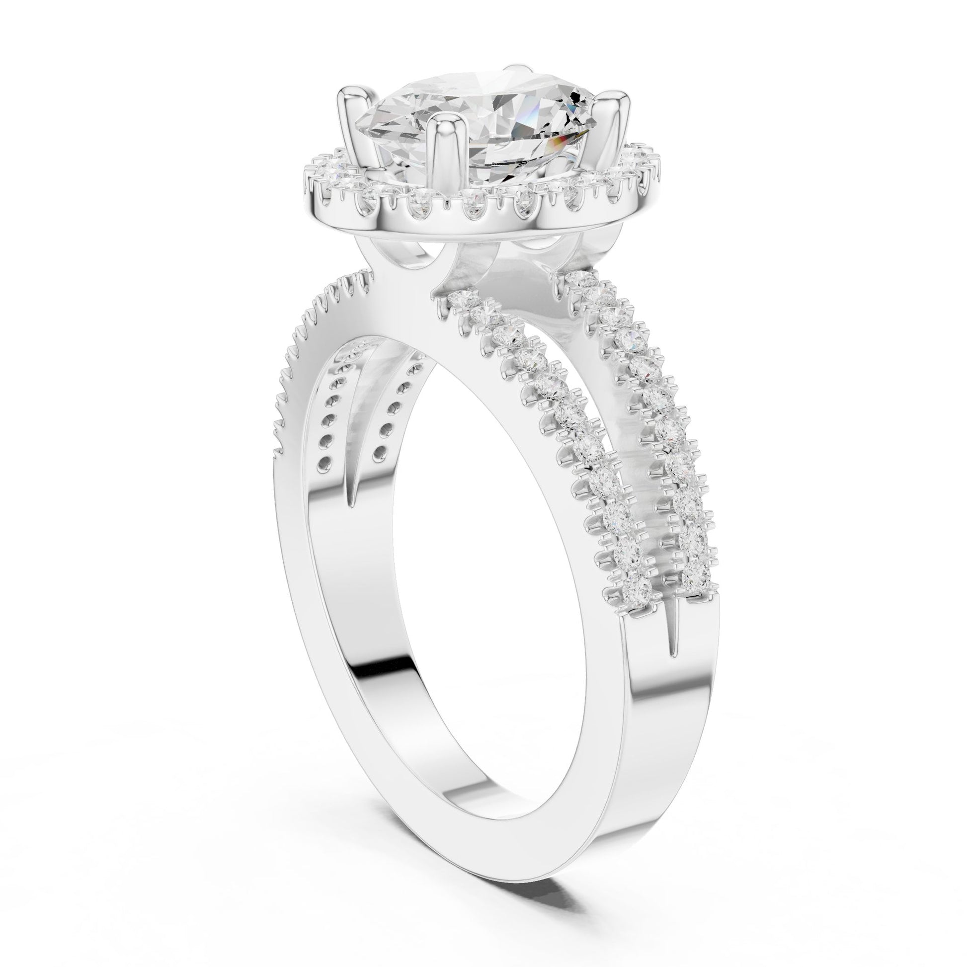 Oval Lab Grown Diamond Halo Engagement Ring
