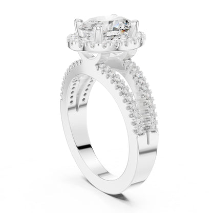 Oval Lab Grown Diamond Halo Engagement Ring