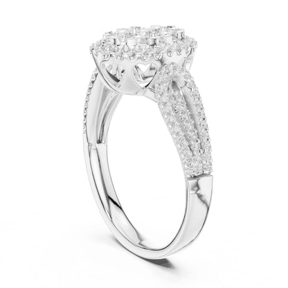 Oval Lab Grown Diamond Halo Engagement Ring