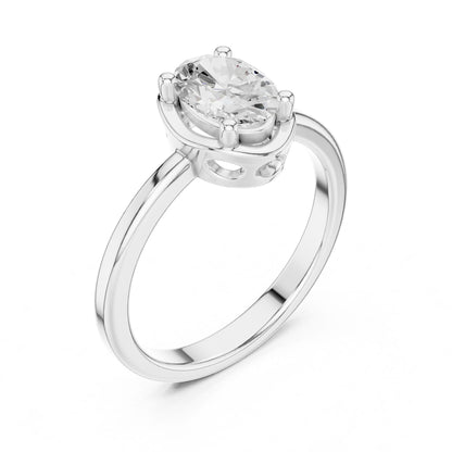 Oval Lab Grown Diamond Halo Engagement Ring