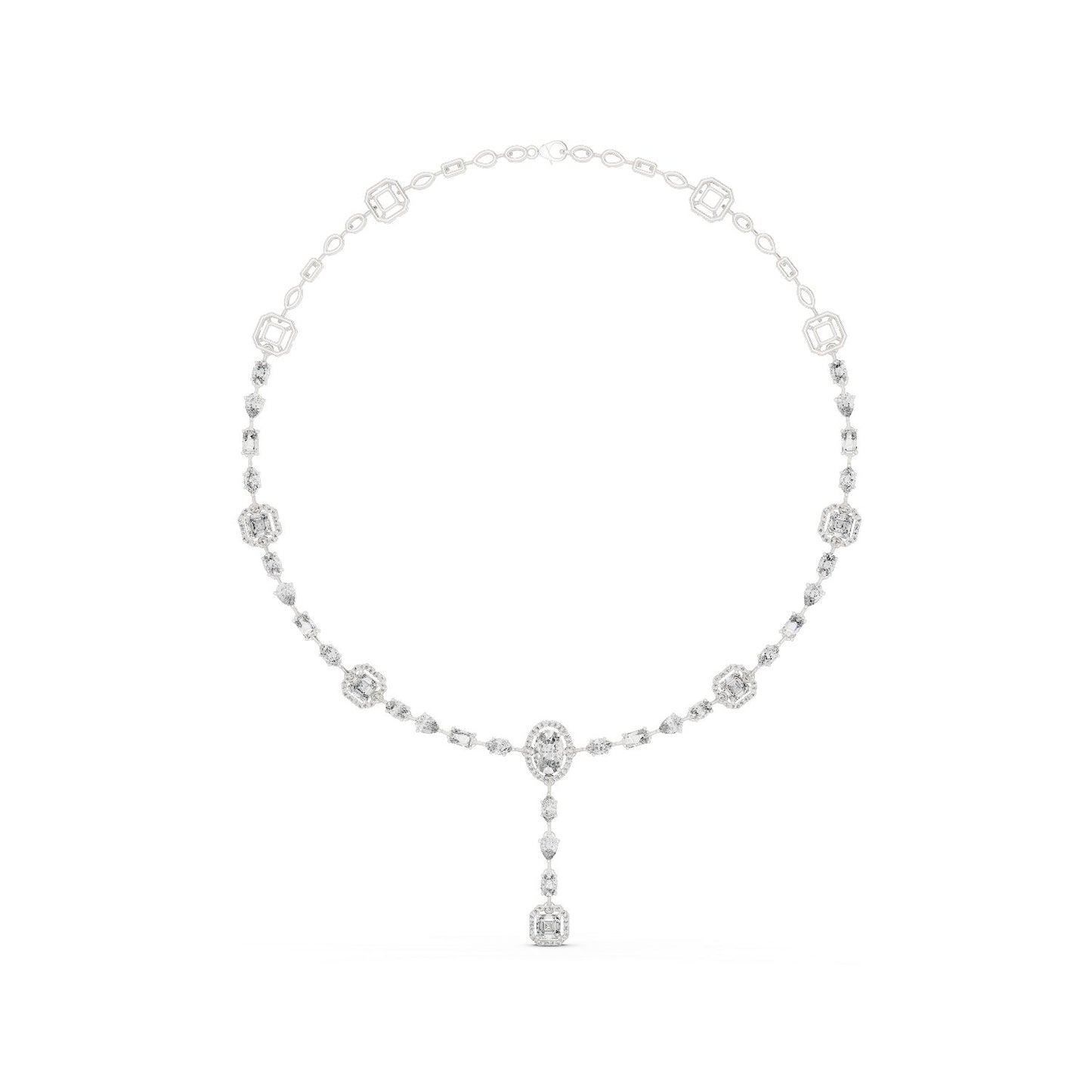 Oval Lab Grown Diamond Halo Pendant