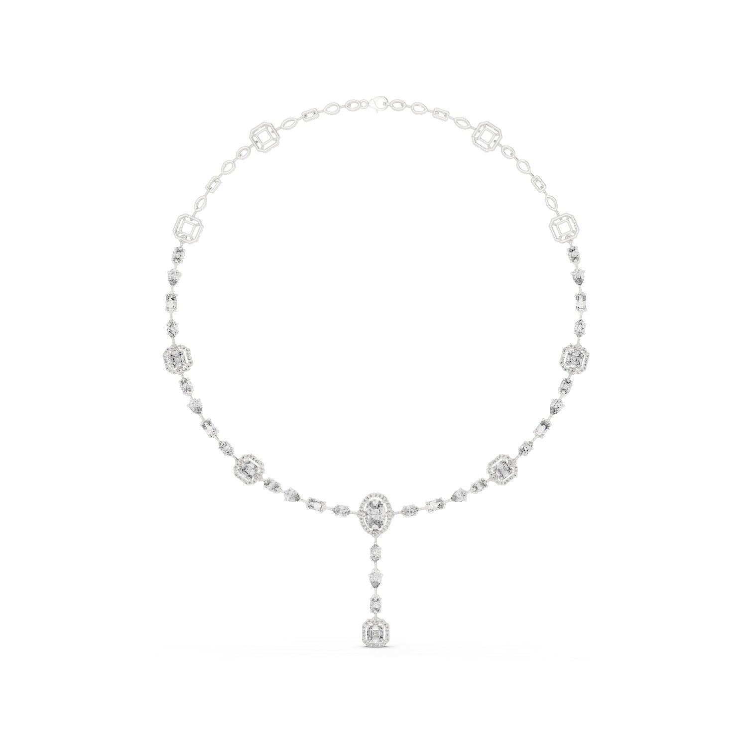Oval Lab Grown Diamond Halo Pendant