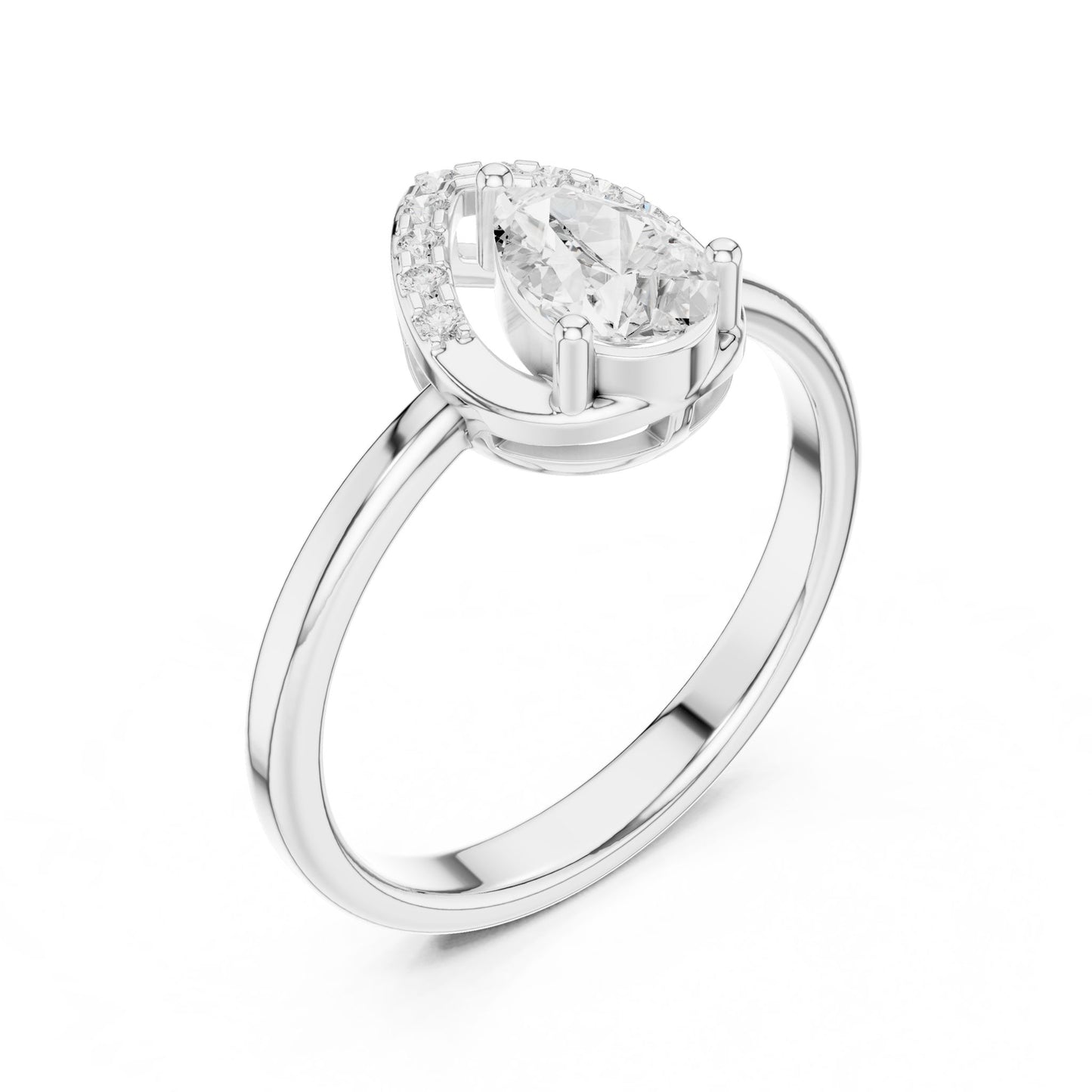 Oval Lab Grown Diamond Halo Engagement Ring