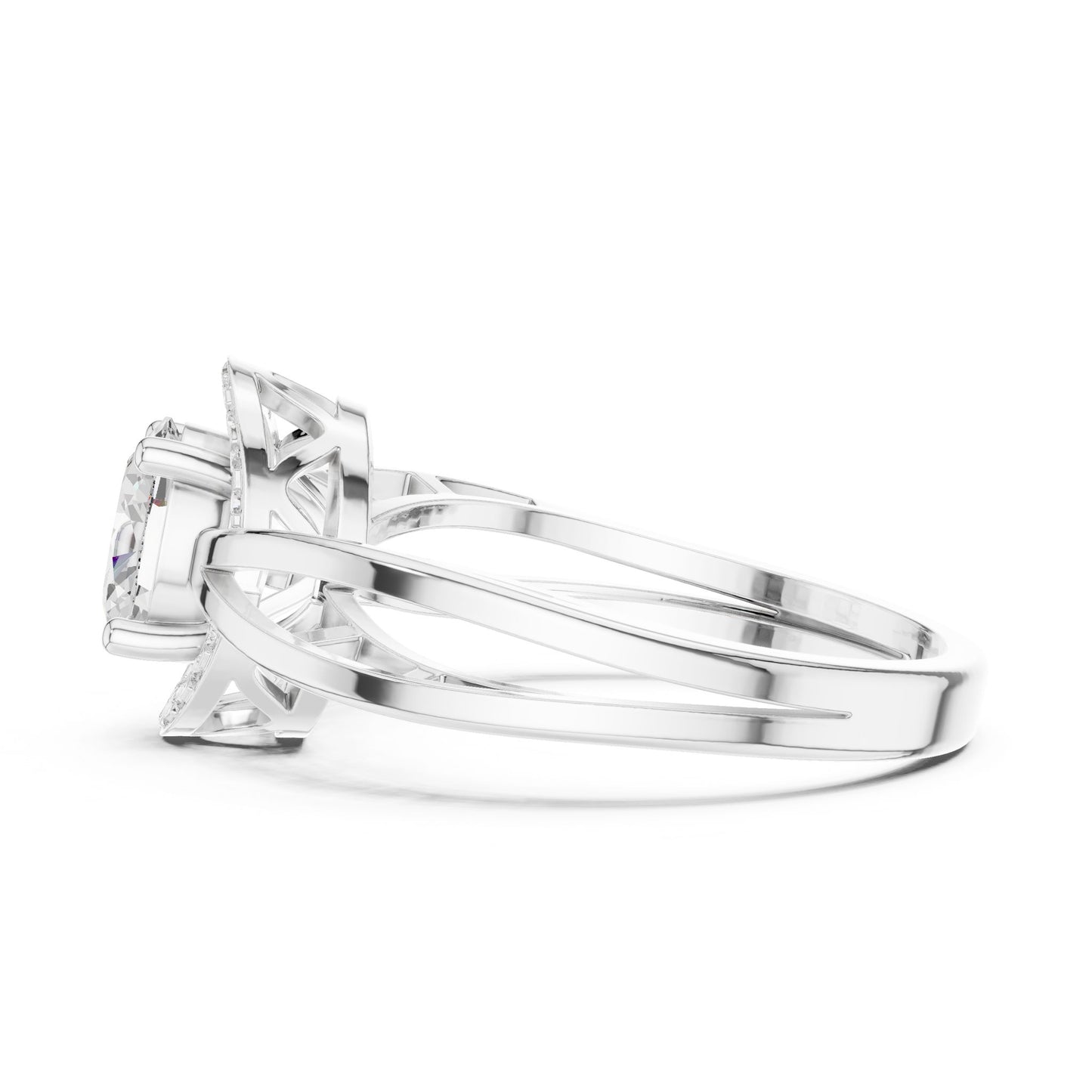 Oval Lab Grown Diamond Halo Engagement Ring