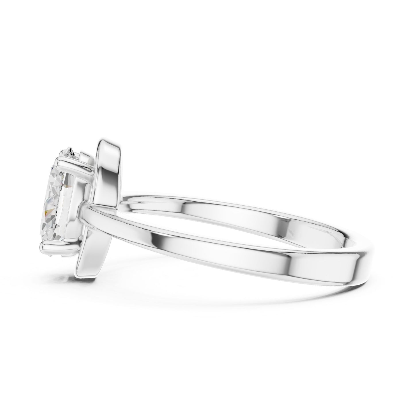 Oval Lab Grown Diamond Halo Engagement Ring