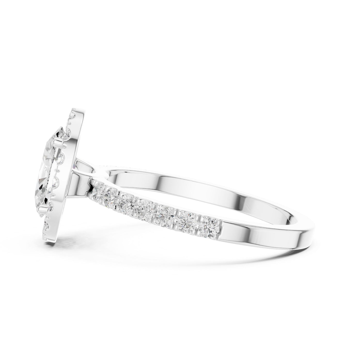 Oval Lab Grown Diamond Halo Engagement Ring