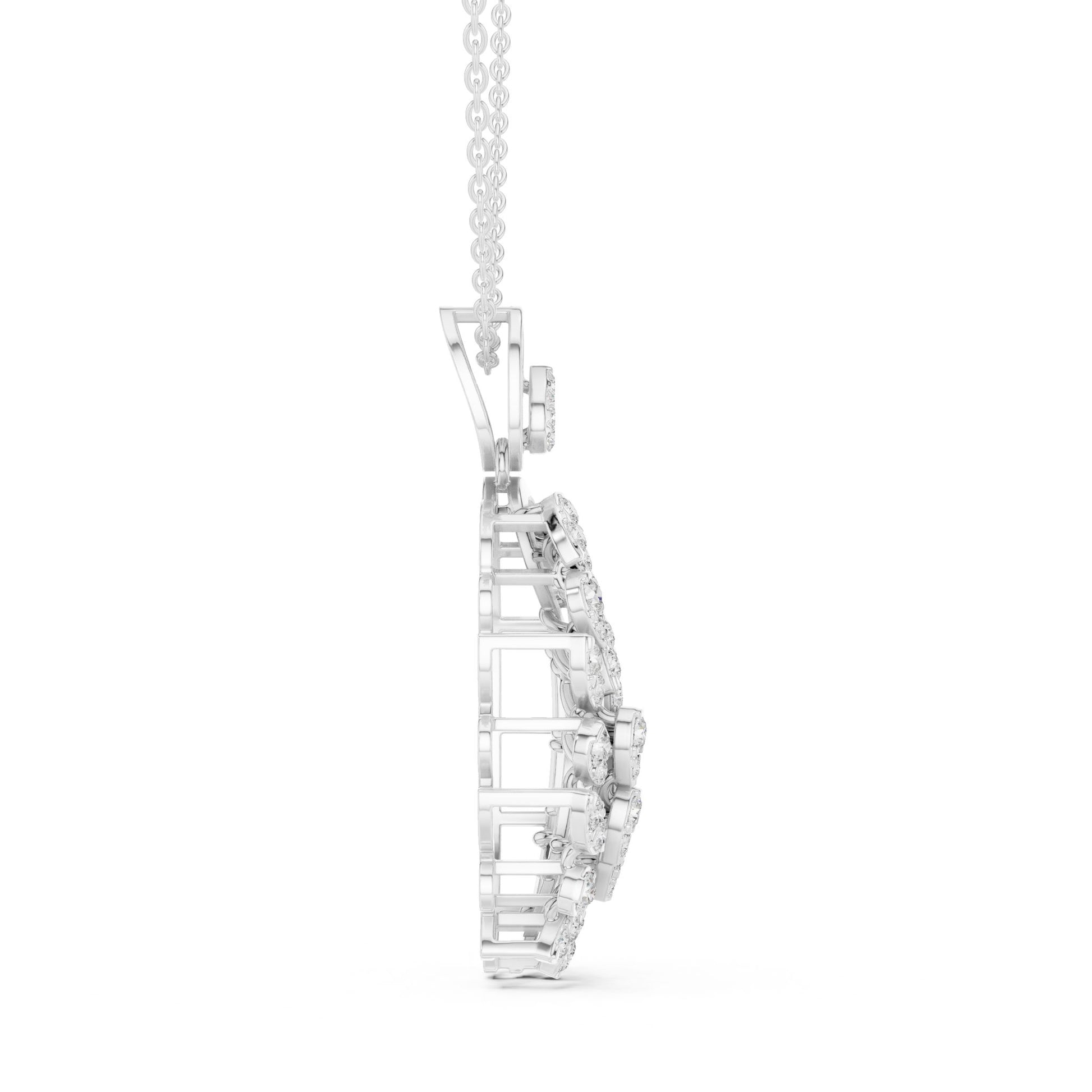 Oval Lab Grown Diamond Halo Pendant