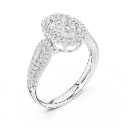 Oval Lab Grown Diamond Halo Engagement Ring