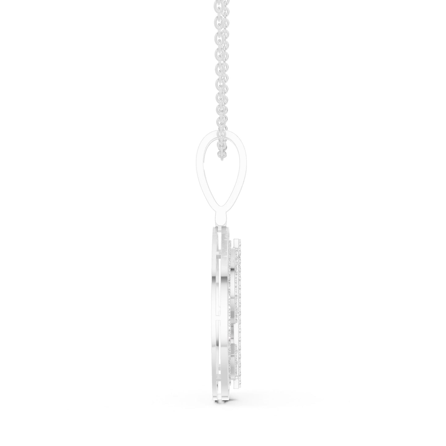Oval Lab Grown Diamond Halo Pendant