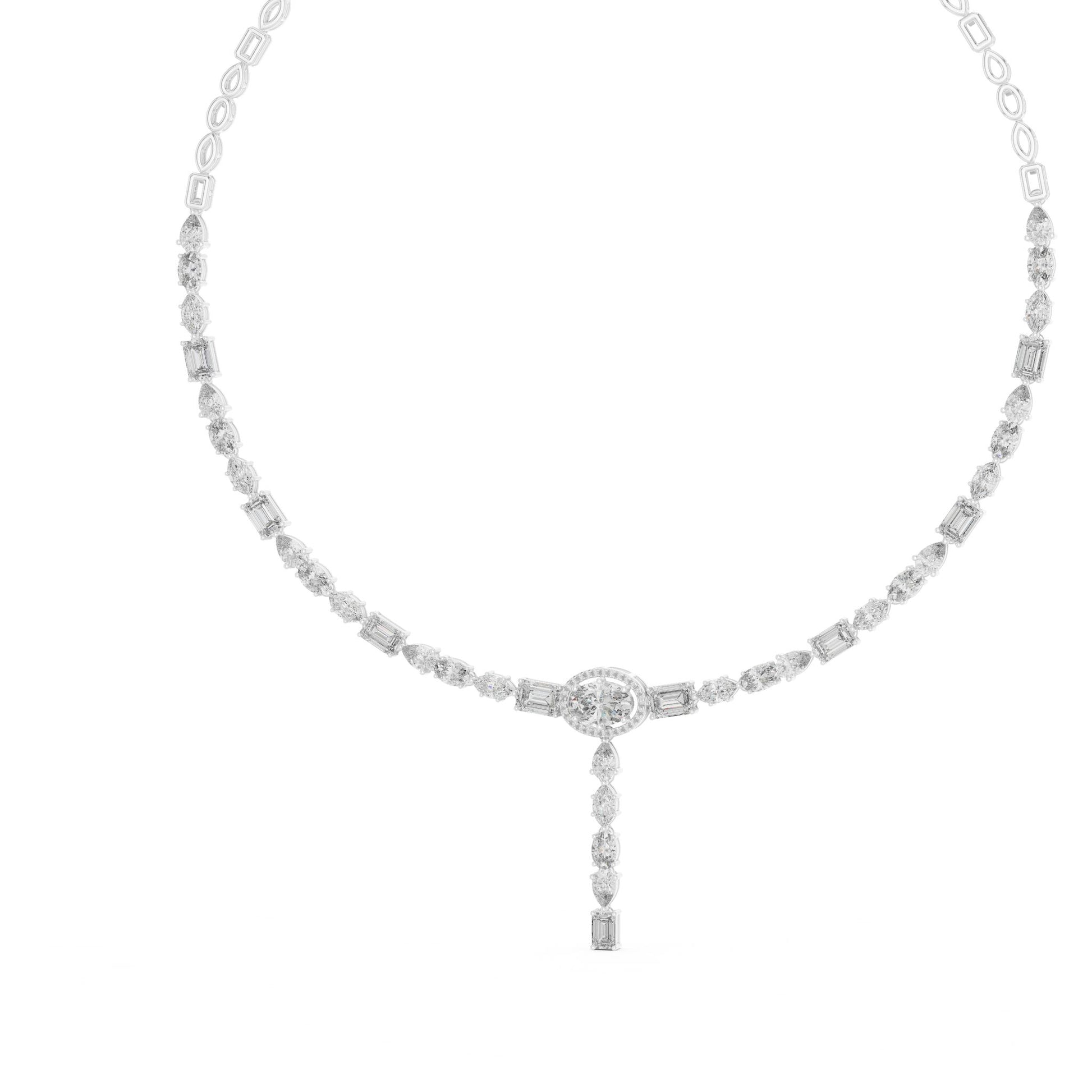 Oval Lab Grown Diamond Halo Pendant