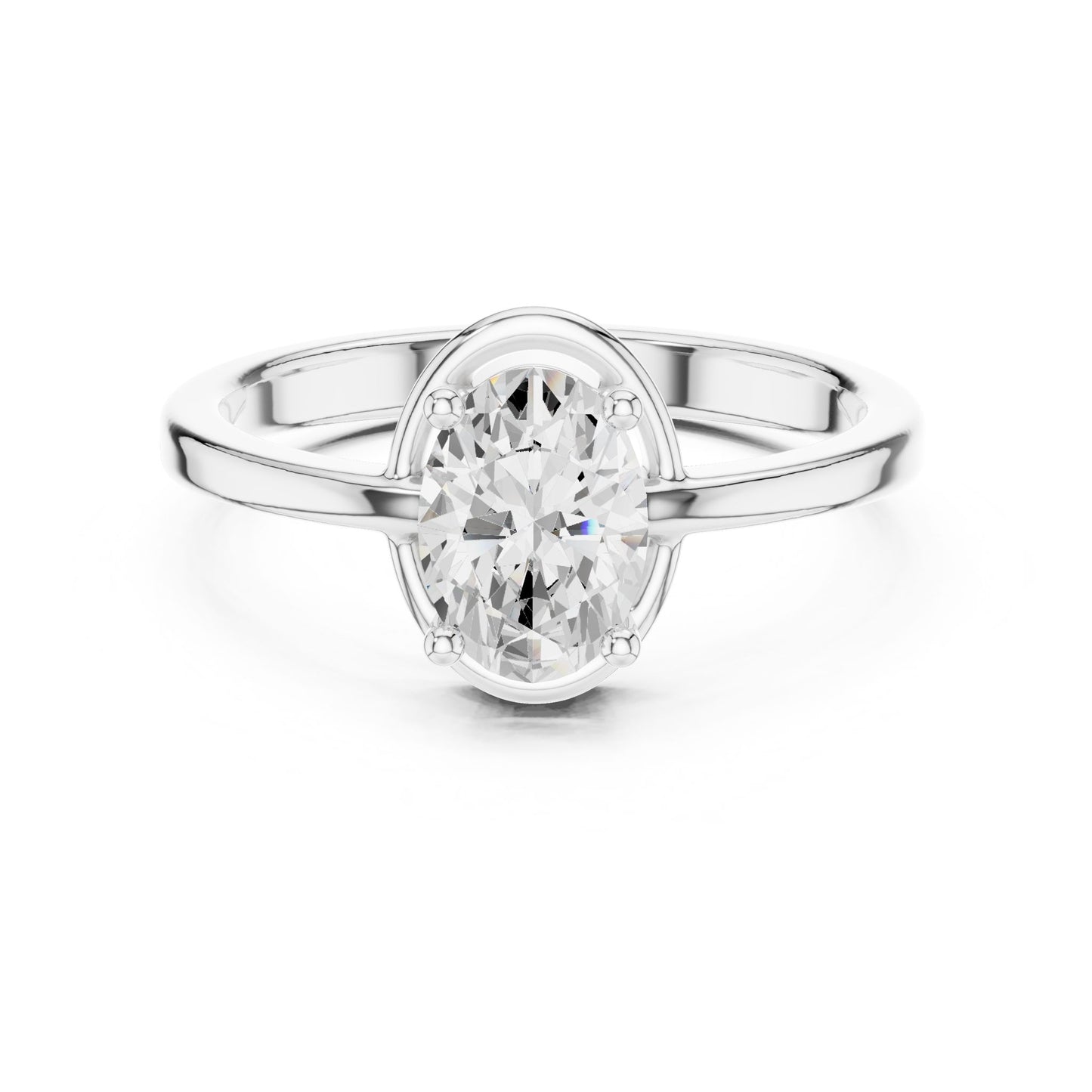 Oval Lab Grown Diamond Halo Engagement Ring