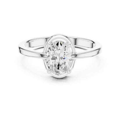 Oval Lab Grown Diamond Halo Engagement Ring