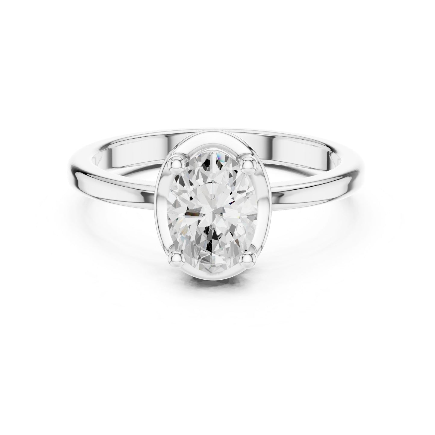 Oval Lab Grown Diamond Halo Engagement Ring