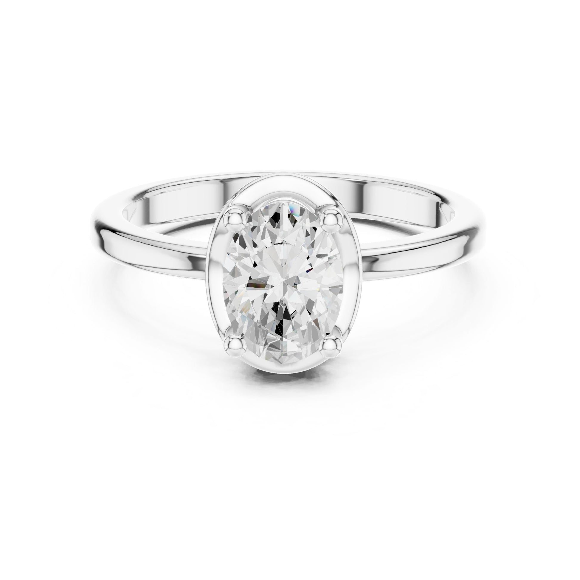 Oval Lab Grown Diamond Halo Engagement Ring