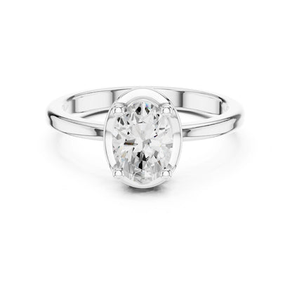 Oval Lab Grown Diamond Halo Engagement Ring