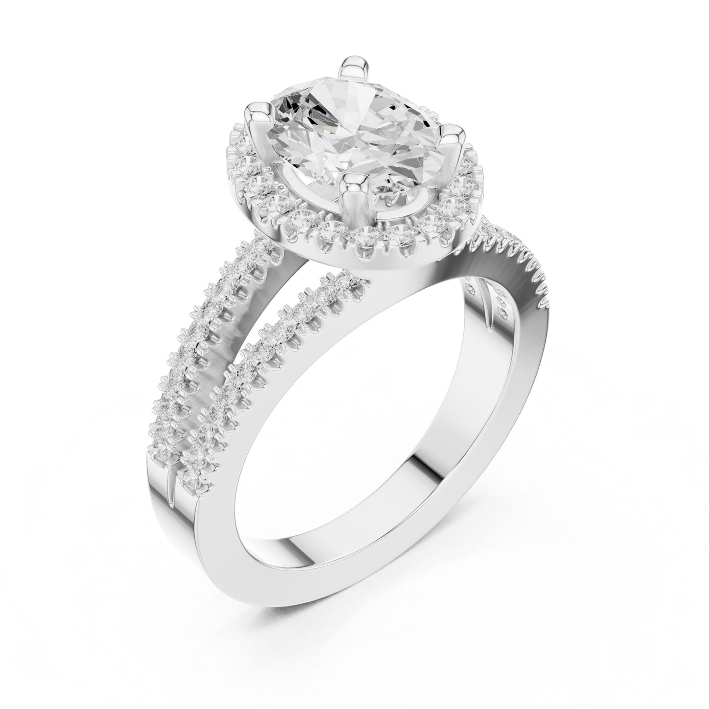 Oval Lab Grown Diamond Halo Engagement Ring