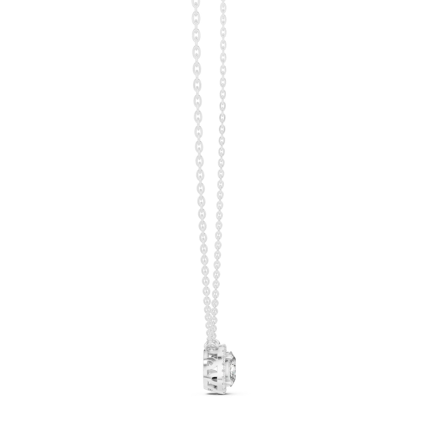 Oval Lab Grown Diamond Halo Pendant