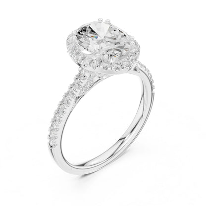 Oval Lab Grown Diamond Halo Engagement Ring