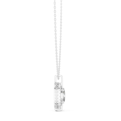 Oval Lab Grown Diamond Halo Pendant