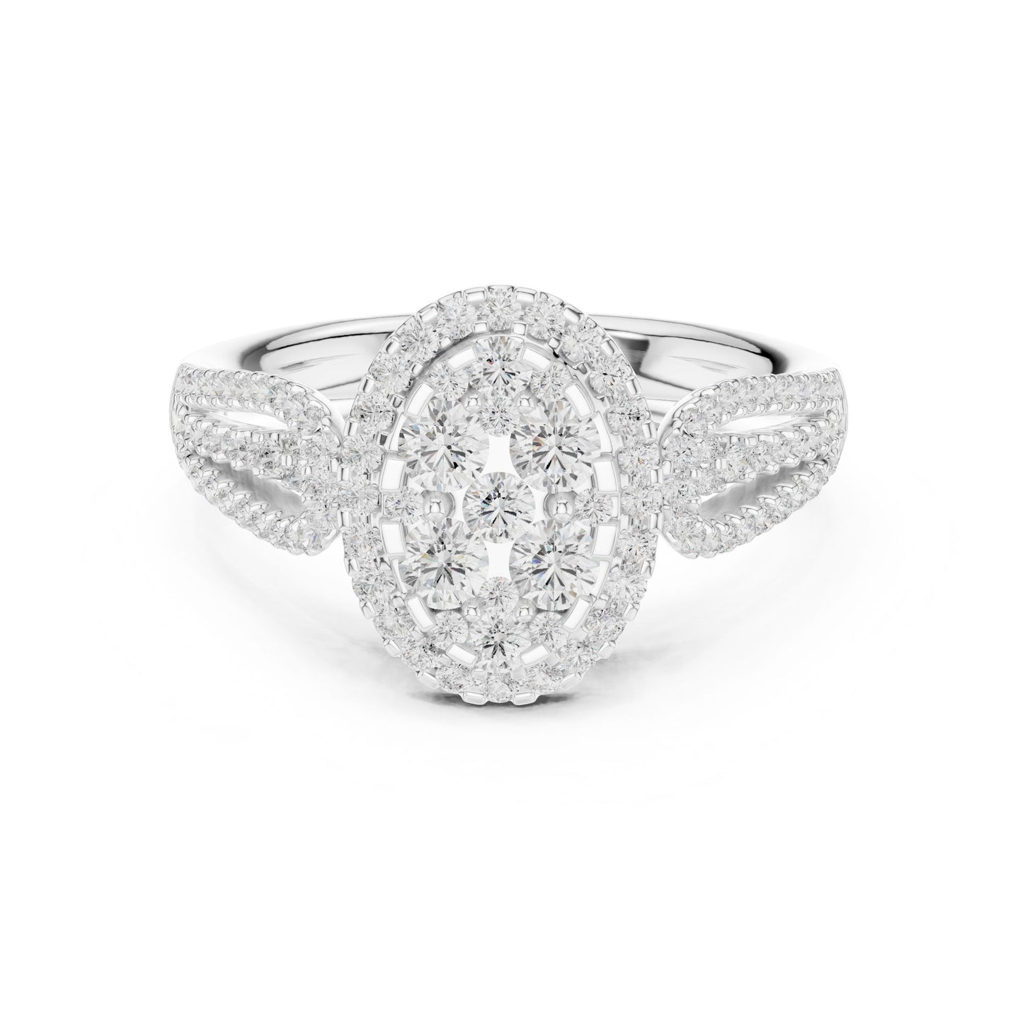 Oval Lab Grown Diamond Halo Engagement Ring