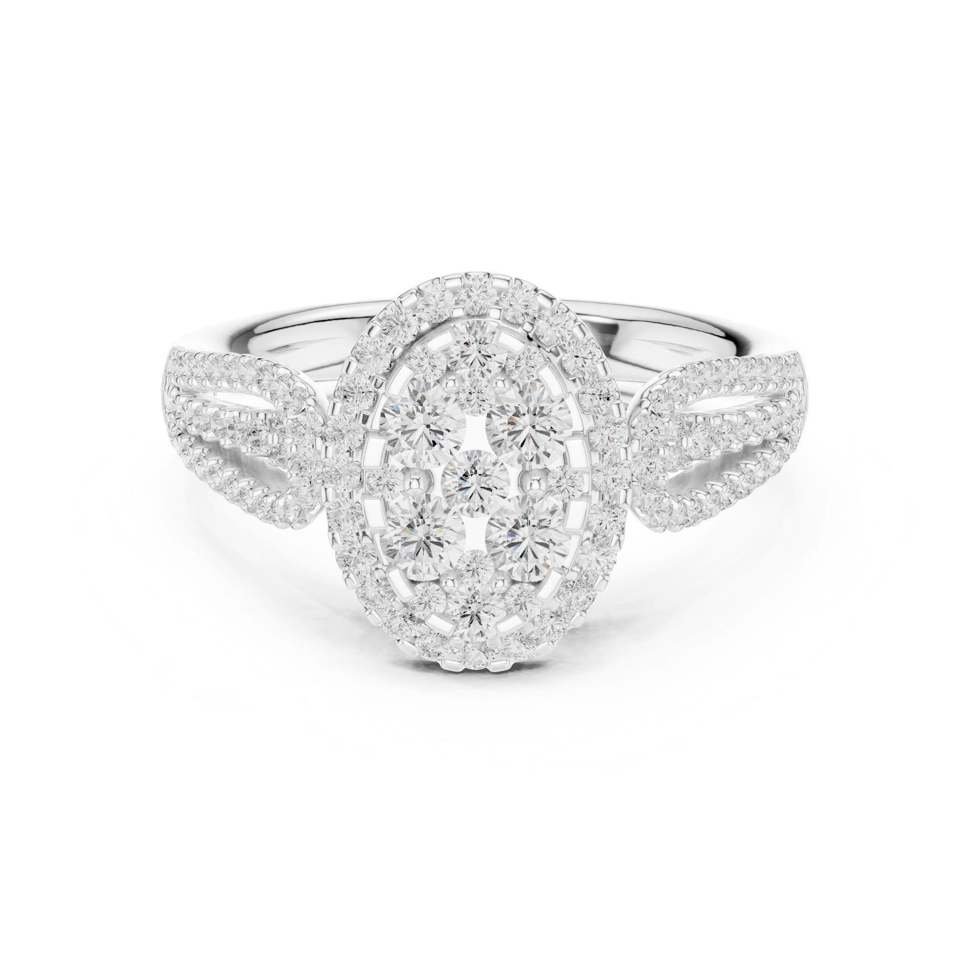 Oval Lab Grown Diamond Halo Engagement Ring