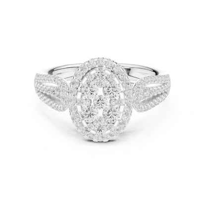 Oval Lab Grown Diamond Halo Engagement Ring