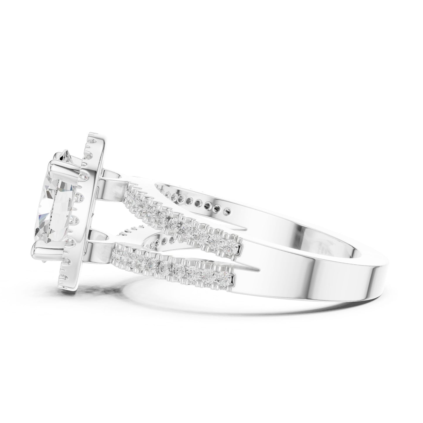 Oval Lab Grown Diamond Halo Engagement Ring