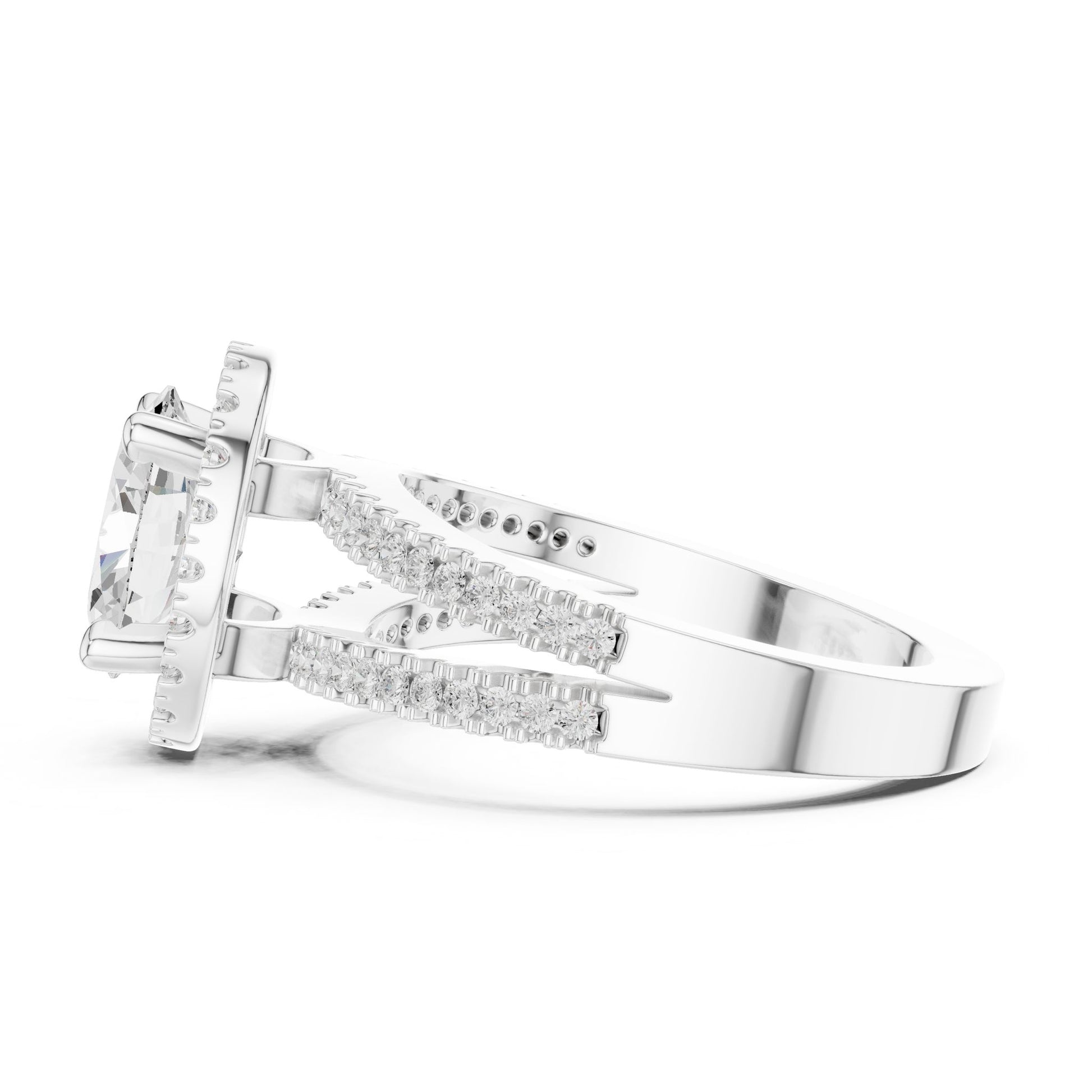 Oval Lab Grown Diamond Halo Engagement Ring